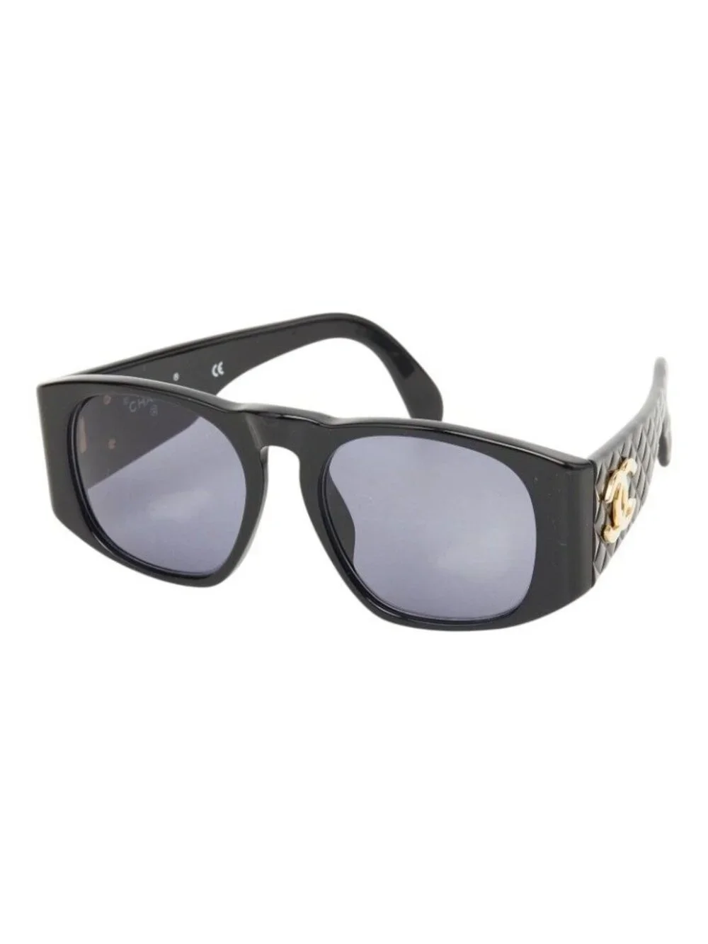 Chanel Quilted CC Logo Sunglasses Black Acetate Eyewear